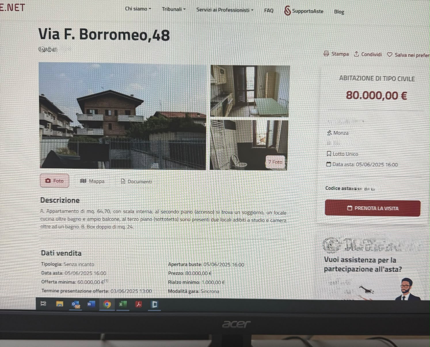 Documentazione tecnica asta